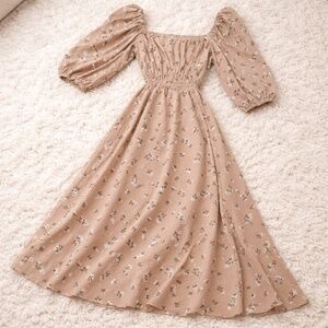 Romantic Floral Midi Dress 🌸